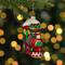 Glittered Train Christmas Glass Hanging Ornament - 4.5" - Red and Green